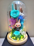 Premium Popmart Labubu Preserved Flower Dome With Tiffany Roses And Same Day Delivery.