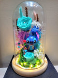 Premium Popmart Stitch Preserved Flower Dome With Tiffany Roses And Same Day Delivery