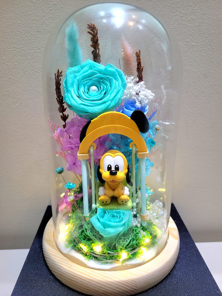 Popmart Goofy Swing Series Preserved Flower Dome With Tiffany Roses And Same Day Delivery.