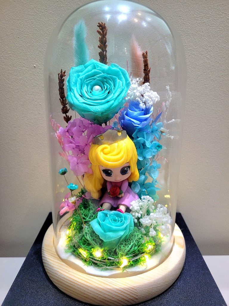 Princess Aurora v2 Preserved Flower Dome With Tiffany Roses And Same Day Delivery