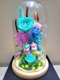 Eternal Couple Unicorn Preserved Flower Dome With Tiffany Roses and Same Day Delivery