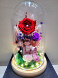 Eternal Couple V1 Preserved Flower Dome With Red Roses And Same Day Delivery