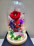Spiderman Preserved Flower Dome With Red Roses And Same Day Delivery