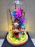 Premium Crayon Shin-Chan Rainbow Passion Preserved Flowers Dome (Same Day Delivery Available)