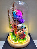 Premium Crayon Shin-Chan Rainbow Passion Preserved Flowers Dome (Same Day Delivery Available)