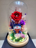 Doraemon Preserved Flower Dome With Red Roses And Same Day Delivery
