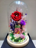Winnie The Pooh Preserved Flower Dome With Red Roses And Same Day Delivery v5