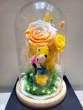 Snoopy Preserved Flower Dome With Yellow Roses And Same Day Delivery v2