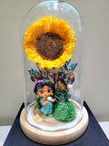 Disney Princess Preserved Sunflower Dome. Same Day Delivery.