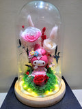 My Melody Preserved Flower Dome With Pink Roses And Same Day Delivery