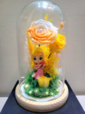 Princess Aurora Preserved Flower Dome With Yellow Roses And Same Day Delivery
