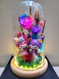 Premium Sanrio Preserved Flower Dome With Rainbow Roses And Same Day Delivery