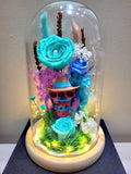 Premium Popmart Stitch Preserved Flower Dome With Tiffany Roses And Same Day Delivery
