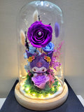 Kuromi Preserved Flower Dome With Purple Roses And Same Day Delivery