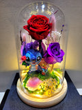 Premium Popmart Stitch Preserved Flower Dome With Red Roses And Same Day Delivery