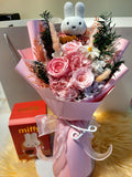 AUTHENTIC MIFFY Plush with Forever In Love Preserved Flowers Bouquet