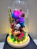 Premium Crayon Shin-Chan Rainbow Infatuation Preserved Flowers Dome (Same Day Delivery Available)