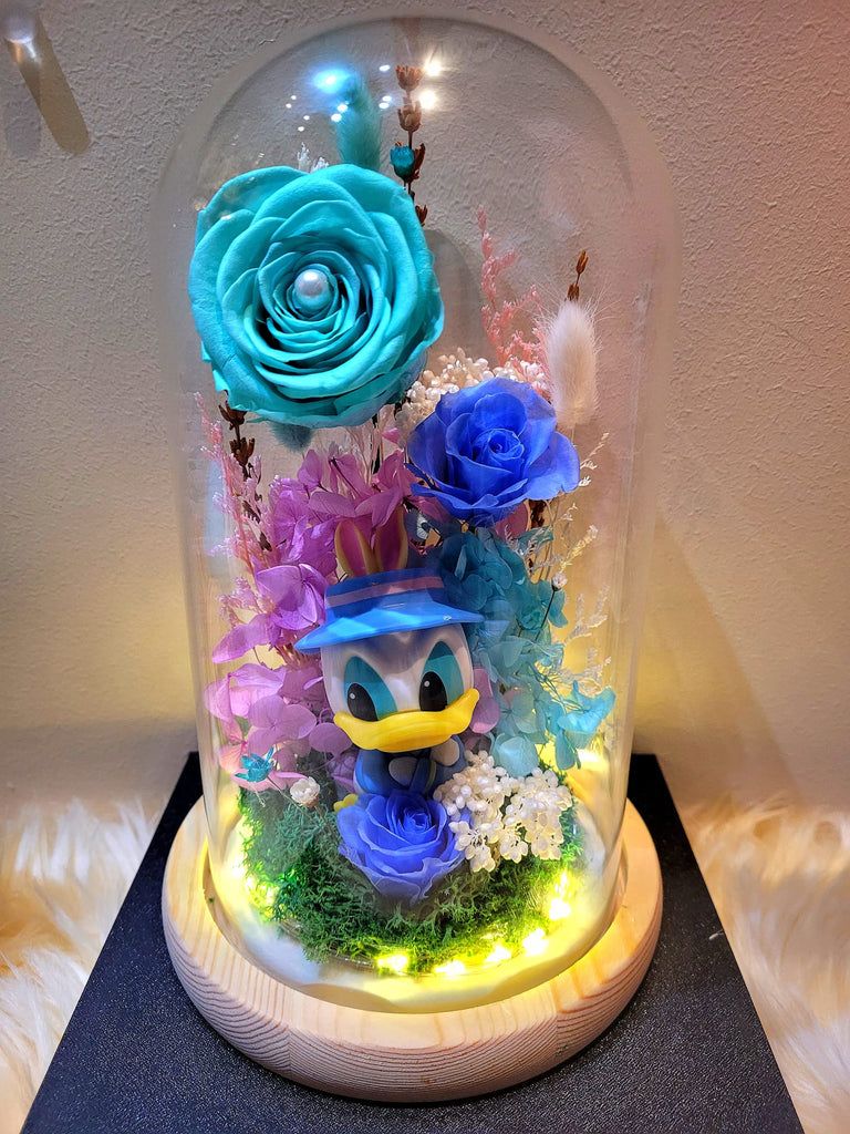 Donald Duck Preserved Flower Dome With Tiffany Roses and Same Day Delivery