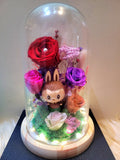 5 Roses Premium Popmart Labubu Preserved Flower Dome (Red Theme)