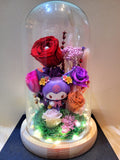 5 Roses Kuromi Preserved Flower Dome (Red Theme)