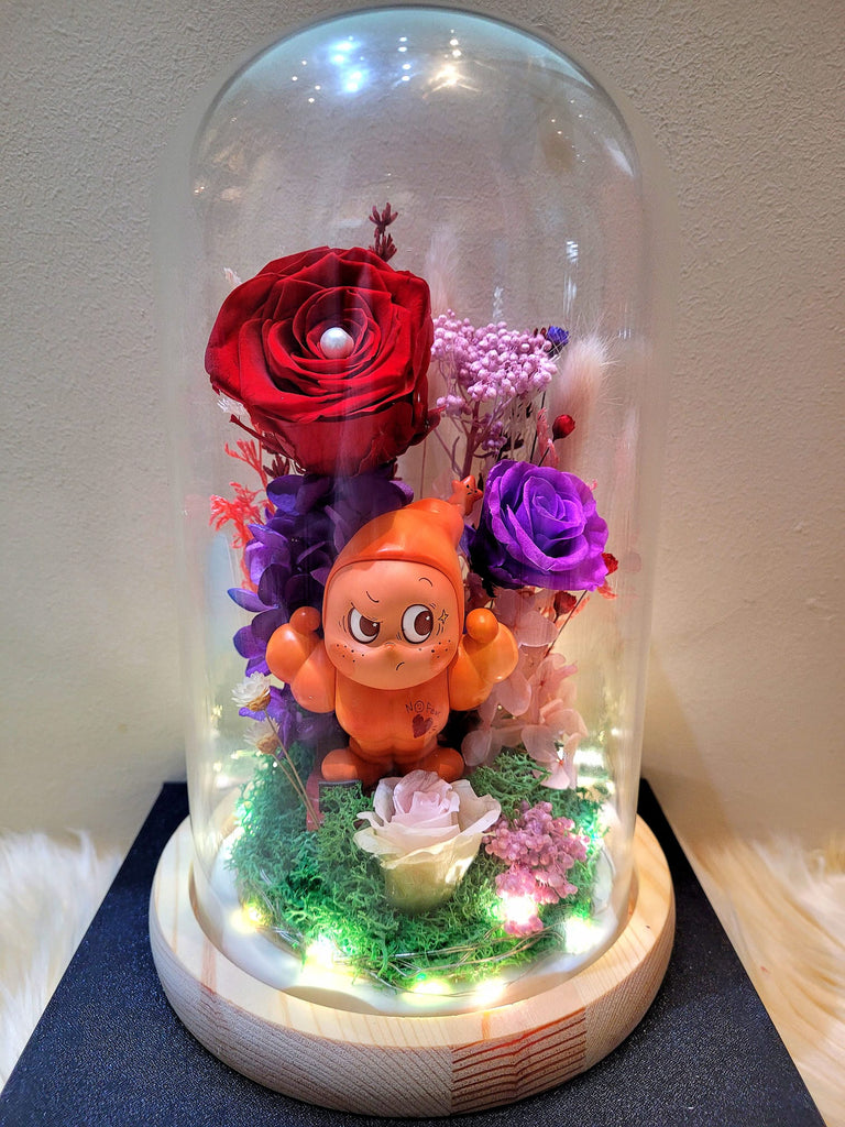 Premium Popmart Twinkle Twinkle Preserved Flower Dome With Red Roses And Same Day Delivery.