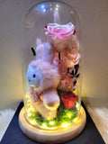 AUTHENTIC MIFFY Plush in Preserved Flowers Dome (Pink Theme)