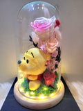 Winnie The Pooh Plush in Preserved Flowers Dome (Pink Theme)