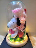 Snoopy Plush in Preserved Flowers Dome (Pink Theme)
