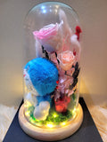 Doraemon Plush in Preserved Flowers Dome (Pink Theme)