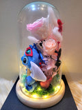 Stitch Plush in Preserved Flowers Dome (Pink Theme)
