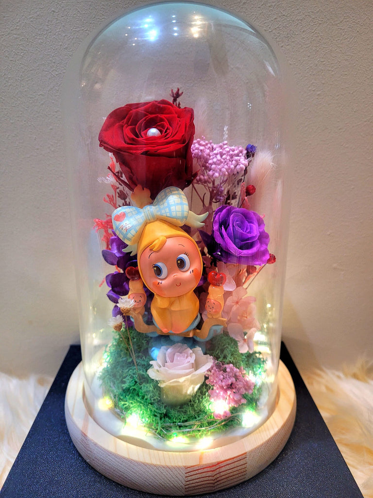 Premium Popmart Twinkle Twinkle Preserved Flower Dome With Red Roses And Same Day Delivery.