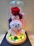 AUTHENTIC MIFFY Plush in Preserved Flowers Dome (Red Theme)