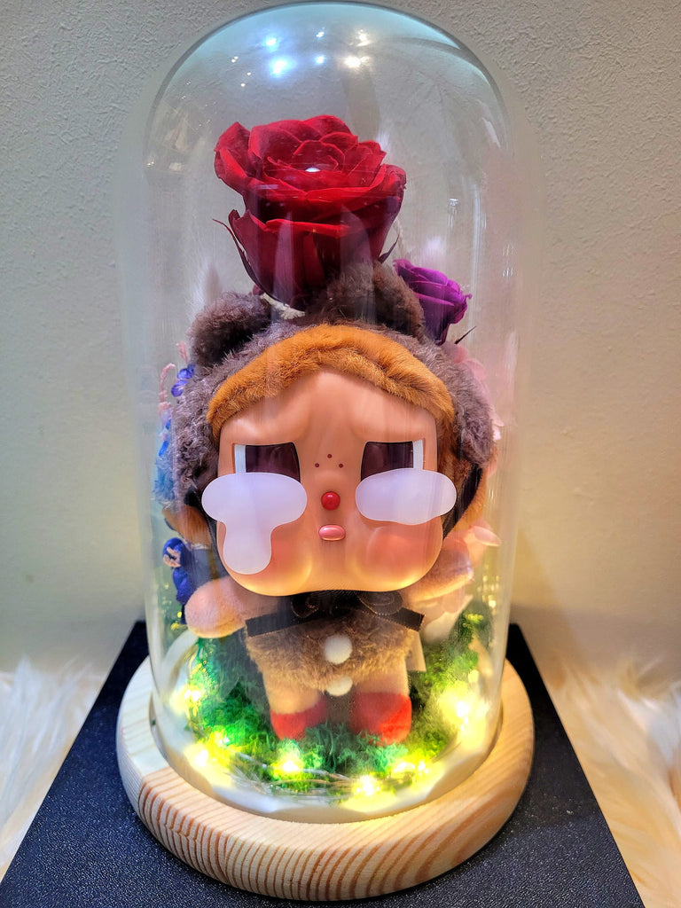 AUTHENTIC CRYBABY Plush in Preserved Flowers Dome (Red Theme)