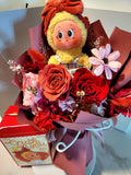AUTHENTIC TWINKLE TWINKLE Plush with Eternal Elegance Red Preserved Flowers Bouquet