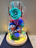 Premium Doraemon Preserved Flower Dome With Tiffany Roses And Same Day Delivery
