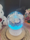 LED Preserved Flowers Aroma Diffuser With All White Roses