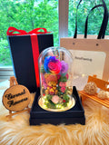 Premium Winnie The Pooh Preserved Flower Dome With Rainbow Roses And Same Day Delivery