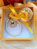 Yellow Rose Preserved Flower Charm. Same Day Delivery Available.