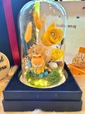 Premium Popmart Garfield Preserved Flower Dome With Yellow Roses And Same Day Delivery