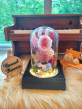 Cinnamoroll Preserved Flower Dome With Pink Roses And Same Day Delivery