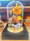 Cinnamoroll Preserved Flower Dome With Yellow Roses And Same Day Delivery