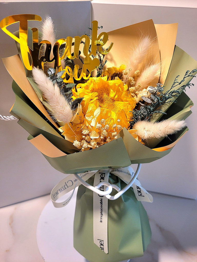 Thank You! Eternal Blossoms Preserved Sunflower Bouquet.