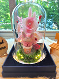 Winnie The Pooh Preserved Flower Dome With Pink Roses And Same Day Delivery v3
