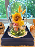 Winnie The Pooh Preserved Flower Dome With Yellow Roses And Same Day Delivery v3