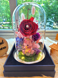 Winnie The Pooh Preserved Flower Dome With Red Roses And Same Day Delivery v4