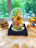 Winnie The Pooh Preserved Flower Dome With Yellow Roses And Same Day Delivery v4