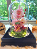 Winnie The Pooh Preserved Flower Dome With Pink Roses And Same Day Delivery v5