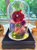 Winnie The Pooh Preserved Flower Dome With Red Roses And Same Day Delivery v5